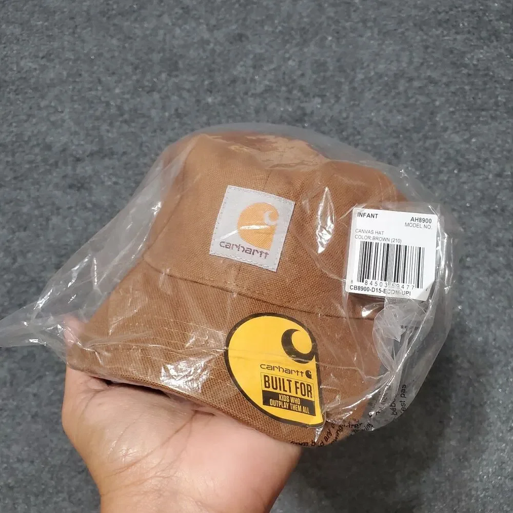 Infant Carhartt Canvas Hat Brown Signature Logo New Farmer Ranchwear Western
